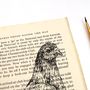 Pigeon Screen Print On Vintage Book Page, thumbnail 4 of 6