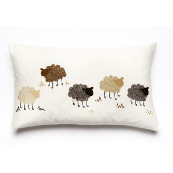 curly sheep printed cushion cover by bean ink | notonthehighstreet.com