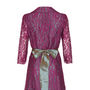 1950s Style Full Skirted Dress In Rose Flower Lace, thumbnail 4 of 4