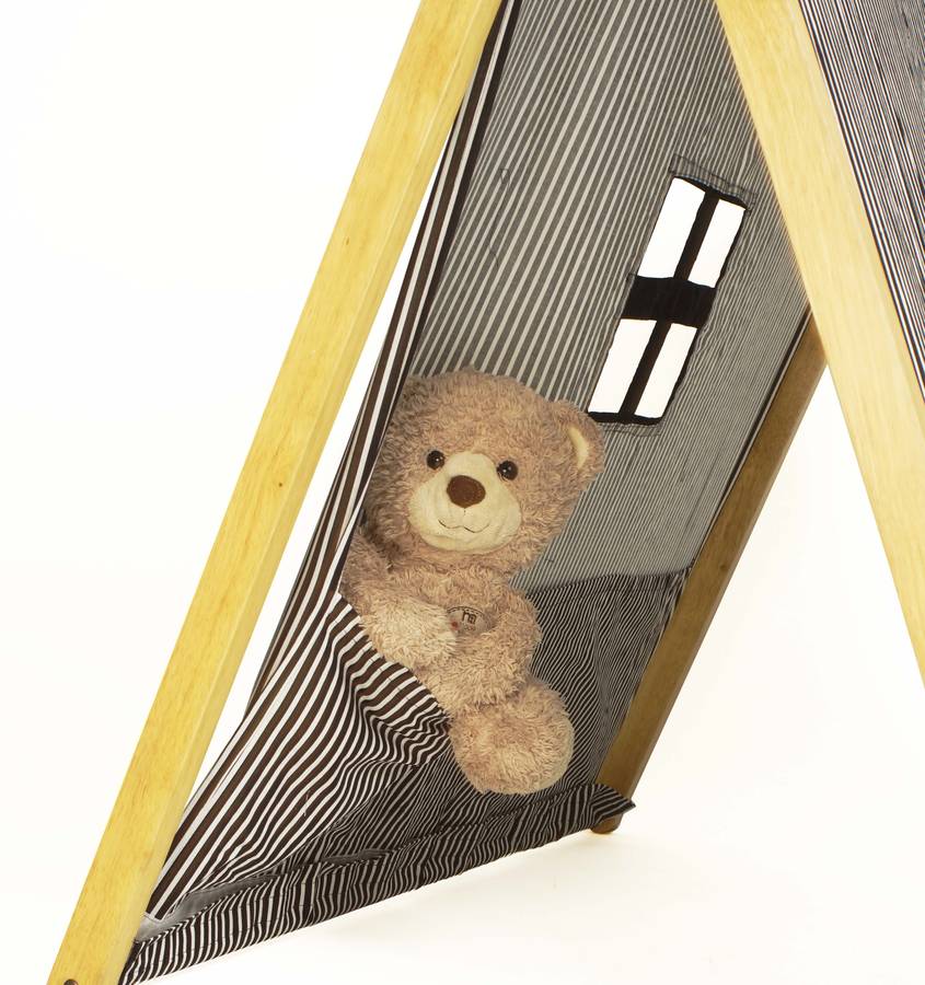 assemble child's a how to play tent collapsible play stripy black tent grattify by