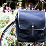 Double Pannier Black Canvas Bike Bag, thumbnail 2 of 6