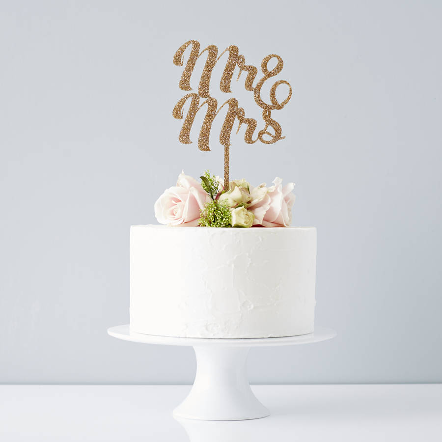 Mr And Mrs Wedding Cake Topper, 1 of 6