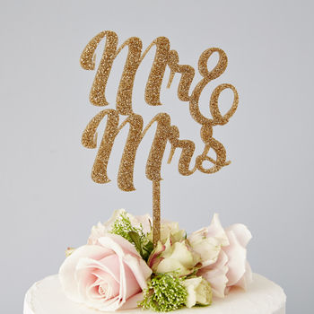 Mr And Mrs Wedding Cake Topper, 5 of 6