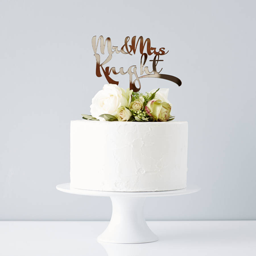 Just Married Woodland Wood Veneer Wedding Cake Topper 