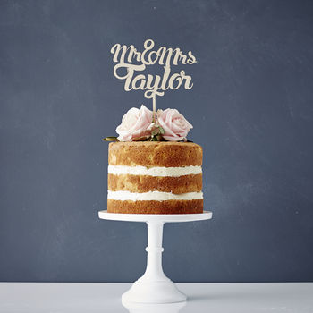 Personalised Mr And Mrs Wedding Cake Topper, 7 of 7