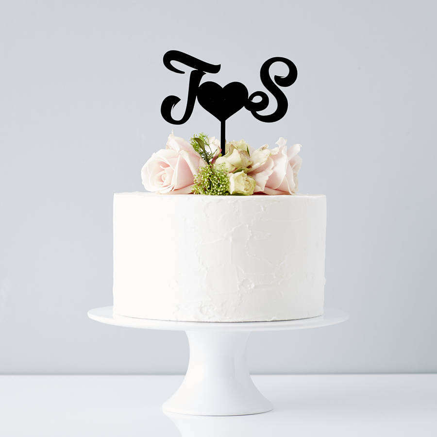 personalised monogram  wedding  cake  topper  by sophia 