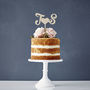 Personalised Monogram Wooden Wedding Cake Topper, thumbnail 1 of 4