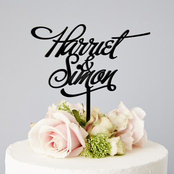 Elegant Personalised Couples Wedding Cake Topper, 2 of 8