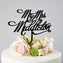 Personalised Mr And Mrs Elegant Wedding Cake Topper, thumbnail 8 of 8