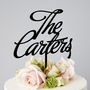Personalised Surname Elegant Wedding Cake Topper, thumbnail 6 of 7