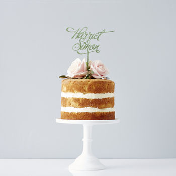 Elegant Personalised Couples Wedding Cake Topper, 7 of 8