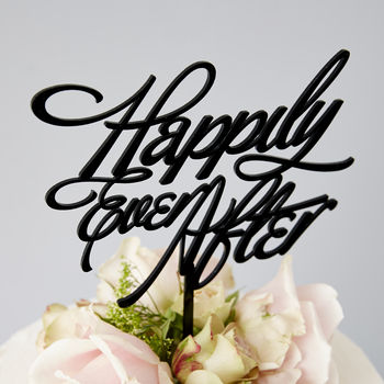 Elegant 'Happily Ever After' Wedding Cake Topper, 5 of 6