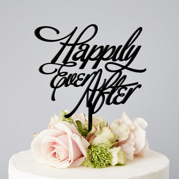 Elegant 'Happily Ever After' Wedding Cake Topper, 6 of 6