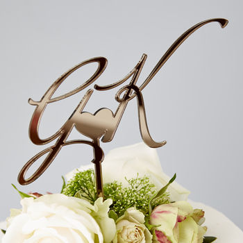 Elegant Personalised 'Initials' Wedding Cake Topper, 2 of 6
