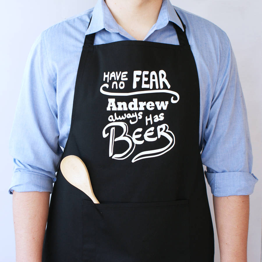 personalised i always have beer apron by sparks and daughters