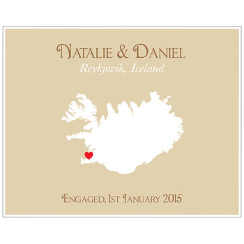 Engaged In Iceland Personalised Print, 4 of 12