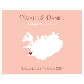 Engaged In Iceland Personalised Print, 5 of 12