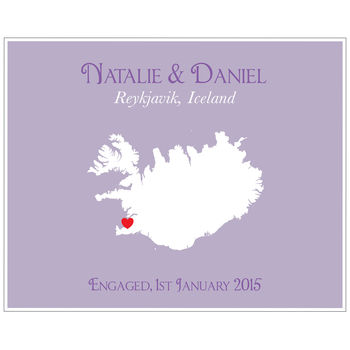 Engaged In Iceland Personalised Print, 6 of 12