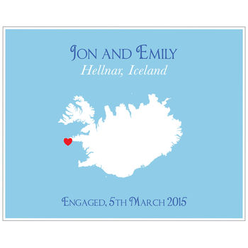 Engaged In Iceland Personalised Print, 7 of 12