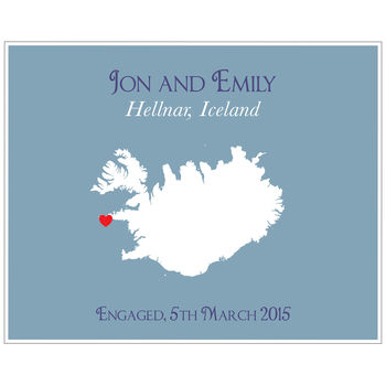 Engaged In Iceland Personalised Print, 9 of 12
