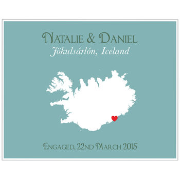 Engaged In Iceland Personalised Print, 11 of 12