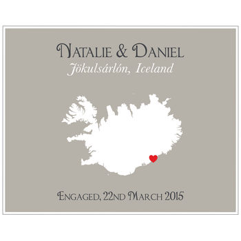 Engaged In Iceland Personalised Print, 12 of 12