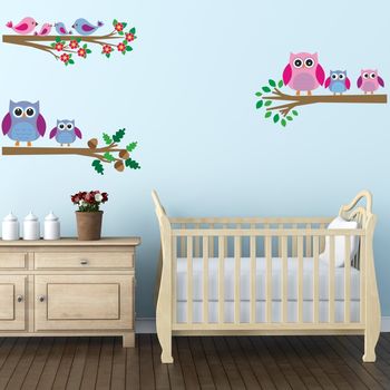 Owls And Birds Branch Wall Stickers, 3 of 4