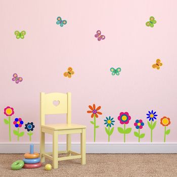 Flowers And Butterflies Wall Stickers, 2 of 5