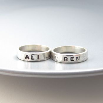 Silver Name Stacker Ring, 3 of 3