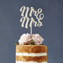 Mr And Mrs Wooden Wedding Cake Topper, thumbnail 2 of 3