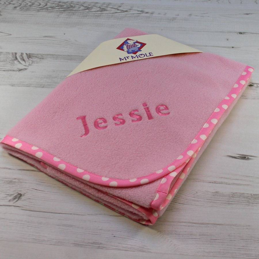 personalised spotty trim pet blanket by mr mole blankets