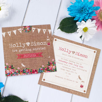 Hessian Floral Wedding Stationery, 2 of 12