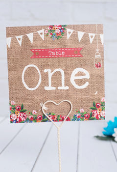 Hessian Floral Wedding Stationery, 4 of 12