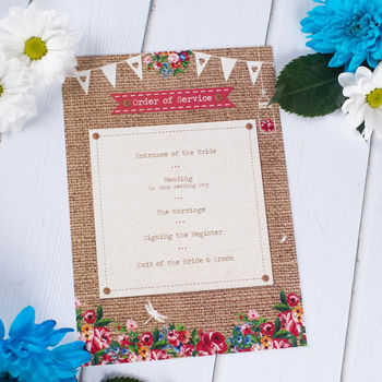 Hessian Floral Wedding Stationery, 6 of 12