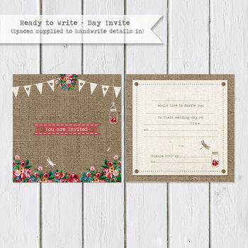 Hessian Floral Wedding Stationery, 7 of 12