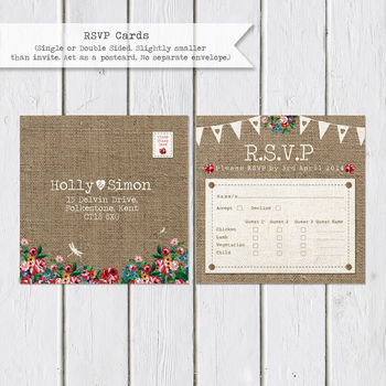 Hessian Floral Wedding Stationery, 11 of 12
