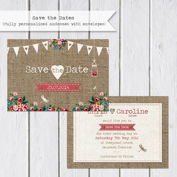 Hessian Floral Wedding Stationery, 8 of 12