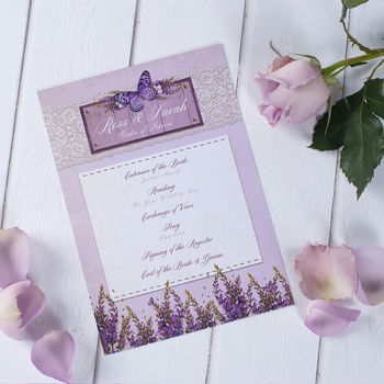 Lavender Country Garden Wedding Stationery, 6 of 11