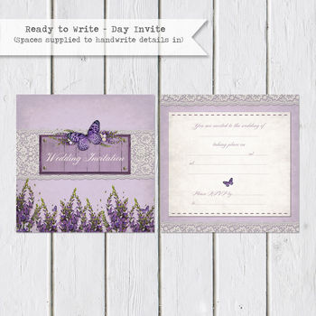 Lavender Country Garden Wedding Stationery, 7 of 11