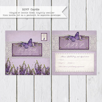 Lavender Country Garden Wedding Stationery, 8 of 11