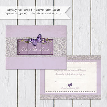 Lavender Country Garden Wedding Stationery, 9 of 11