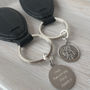 Personalised Silver St Christopher Oval Leather Keyring, thumbnail 3 of 7