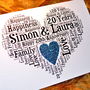 Personalised 20th Wedding Anniversary Love Sparkle Card, thumbnail 7 of 12