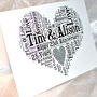 Personalised 25th Wedding Anniversary Love Sparkle Card, thumbnail 7 of 12
