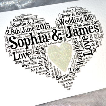 Personalised Wedding Love Sparkle Card, 7 of 12