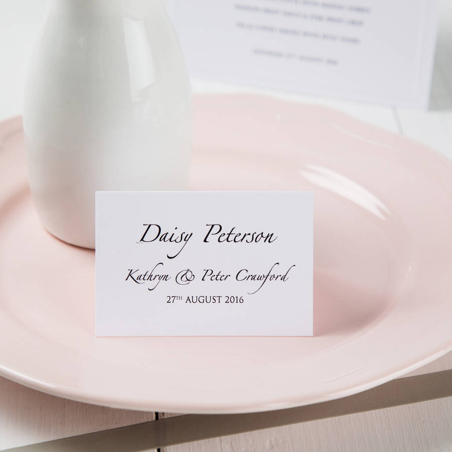 personalised place cards by twentyseven
