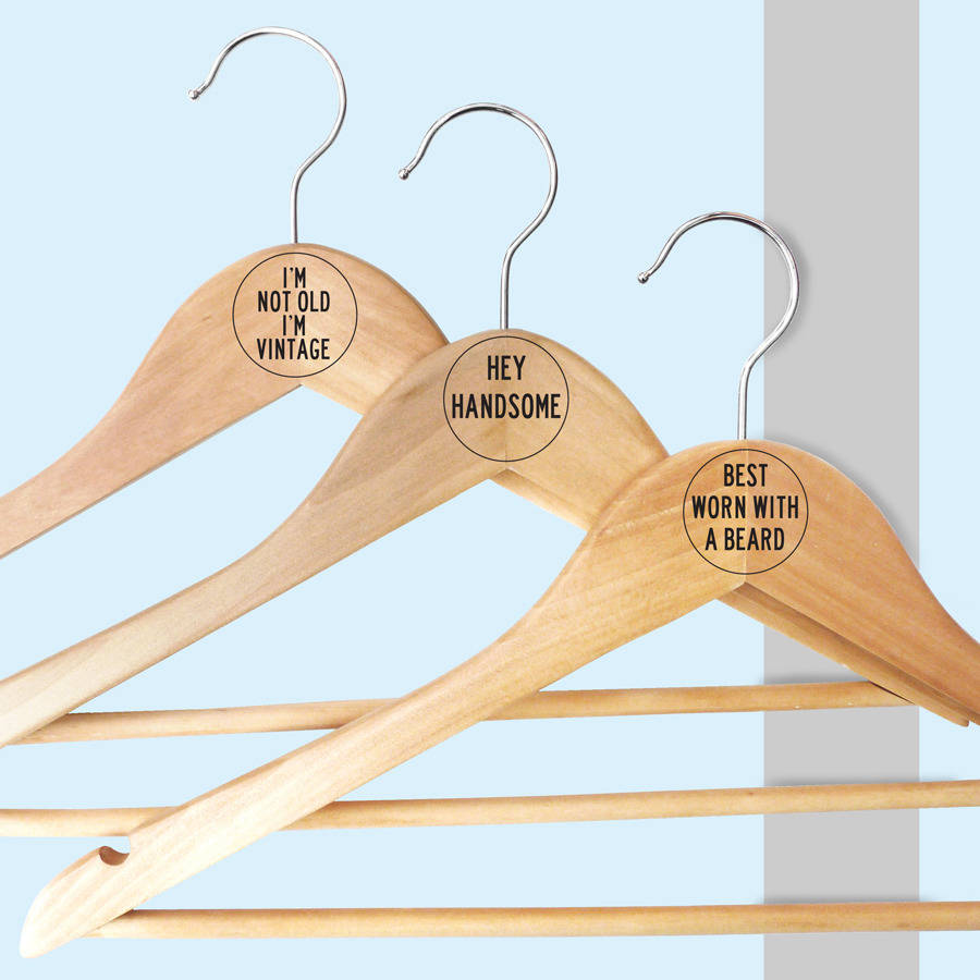 Personalised Coat Hangers For Men Set Of Three By Delightful Living