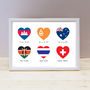 Personalised Loved Countries Travel Flag Print, thumbnail 3 of 5