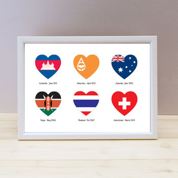 Personalised Loved Countries Travel Flag Print, 3 of 5