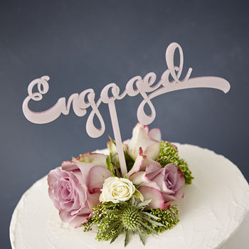 Calligraphy 'Engaged' Cake Topper, 2 of 5